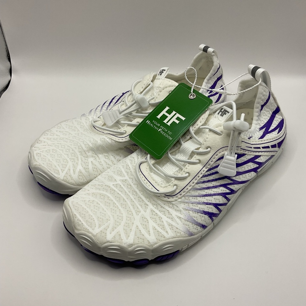 HF NWT Hike Barefoot White & Purple Hiking Shoes European Size‎ 36 (US 5.5-6)
